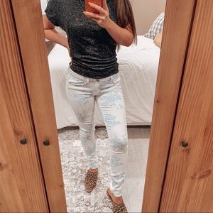 Floral American Eagle Jeans